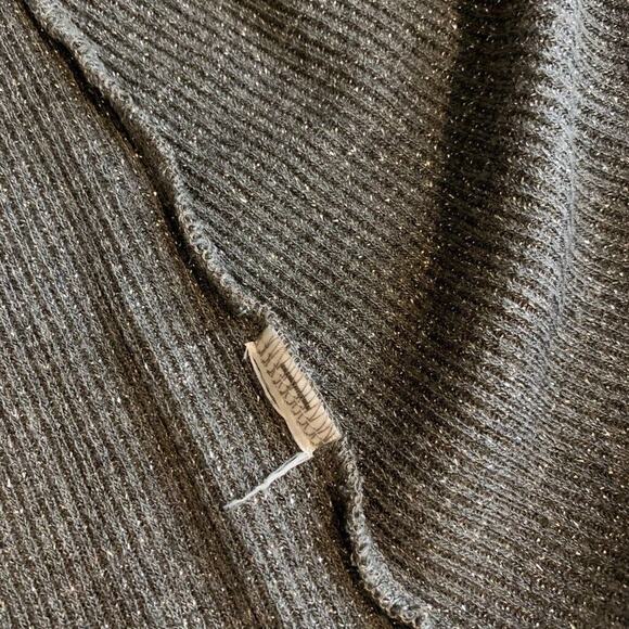 Michael Stars Cardigan Womens XS Extra Small Gray Silver Metallic Open Front - Picture 8 of 12